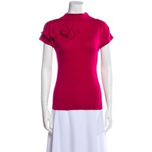 Mock neck bow sweater blouse